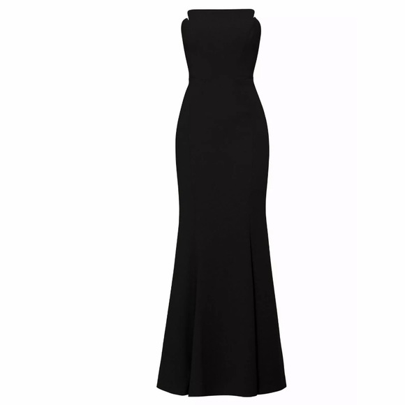 Jill Stuart Black Strapless Seamed Crepe Gown 2 - Picture 1 of 4